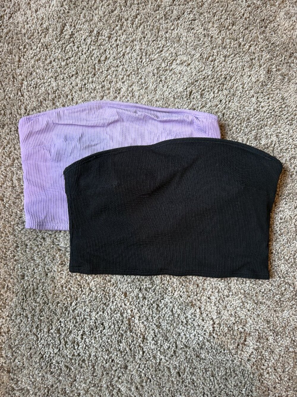 Bundle of 2 Aerie Longline Ribbed Bandeau Bikini Tops Size Small